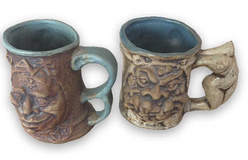 Rumph stoneware face mugs set - stoneware,