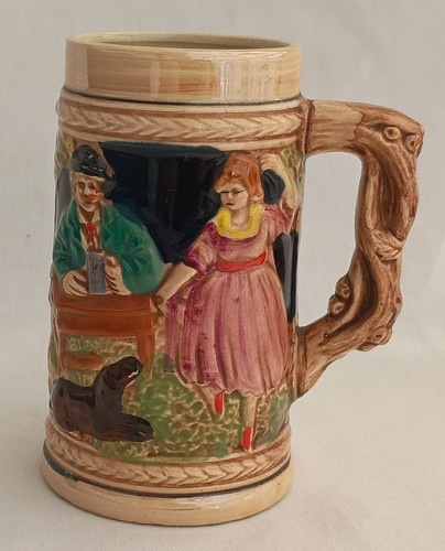Vintage relief pottery beer - vintage,