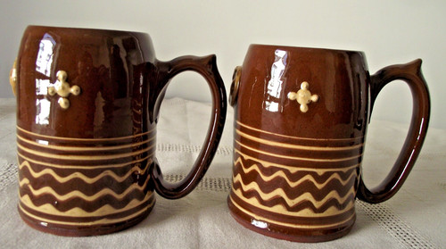 Two studio pottery tankards - two,