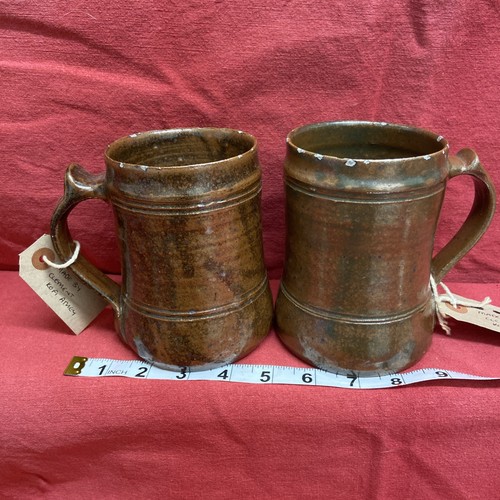 Stoneware pair tankards by - pair,